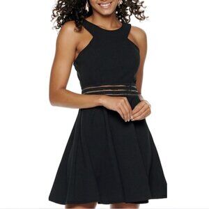 City Studio Scuba Illusion Waist Fit and Flare Mini Dress 1 7426-FY9B